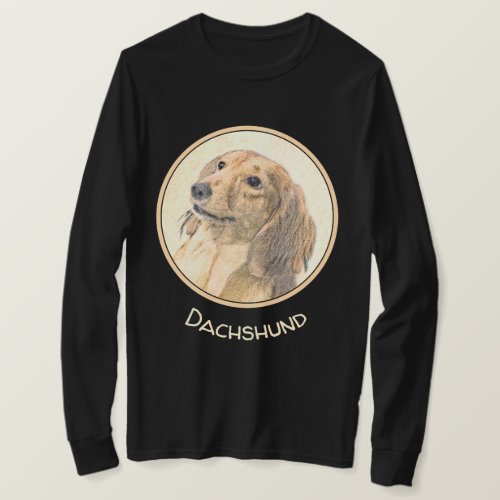 Dachshund Longhaired Painting _ Original Dog Art T_Shirt
