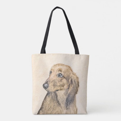 Dachshund Longhaired Painting _ Original Dog Art Tote Bag
