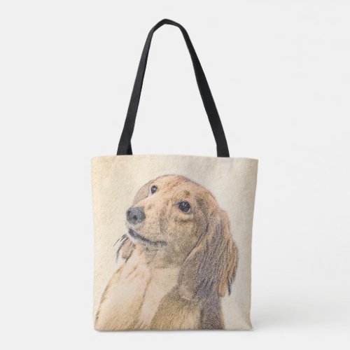 Dachshund Longhaired Painting _ Original Dog Art Tote Bag