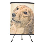 Dachshund (Longhaired) Painting - Original Dog Art Tripod Lamp (Front)