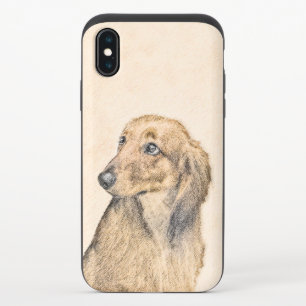 Dachshund (Longhaired) Painting - Original Dog Art iPhone X Slider Case