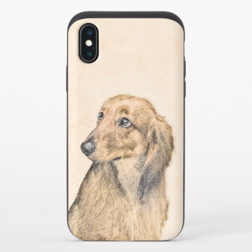 Dachshund Longhaired Painting _ Original Dog Art iPhone X Slider Case