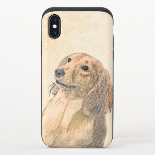 Dachshund (Longhaired) Painting - Original Dog Art iPhone X Slider Case