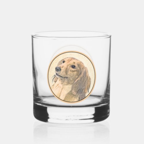 Dachshund Longhaired Painting _ Original Dog Art Whiskey Glass