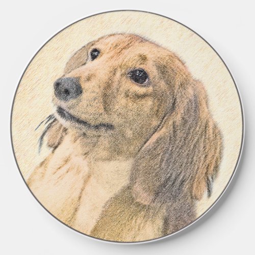 Dachshund Longhaired Painting _ Original Dog Art Wireless Charger
