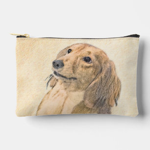 Dachshund Longhaired Red Painting Original Dog Art Accessory Pouch