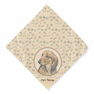 Dachshund Longhaired Red Painting Original Dog Art Bandana