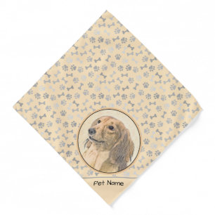 Dachshund Longhaired Red Painting Original Dog Art Bandana