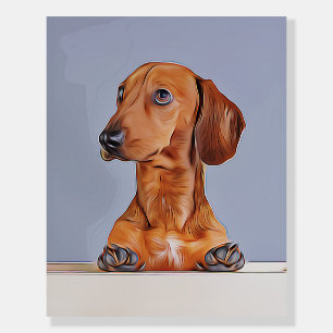 Dachshund Looking Away Doxie Dog Birthday Poster
