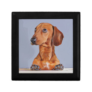 Dachshund Looking Away Doxie Dog Birthday Poster Gift Box