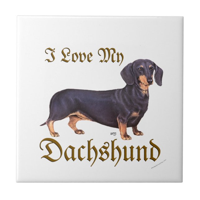 Dachshund Love Ceramic Tile (Front)