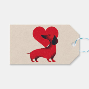 Dachshund Love – Cute Dog Heart Design Gift Tags