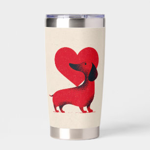 Dachshund Love – Cute Dog Heart Design Insulated Tumbler