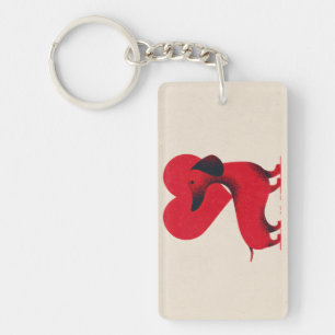 Dachshund Love – Cute Dog Heart Design Keychain