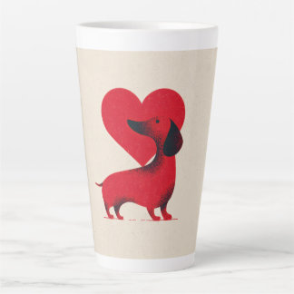 Dachshund Love – Cute Dog Heart Design Latte Mug