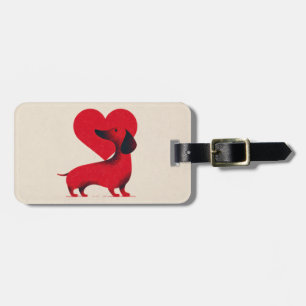 Dachshund Love – Cute Dog Heart Design Luggage Tag