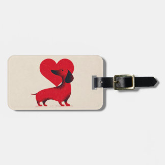 Dachshund Love – Cute Dog Heart Design Luggage Tag