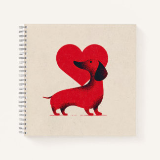 Dachshund Love – Cute Dog Heart Design Notebook