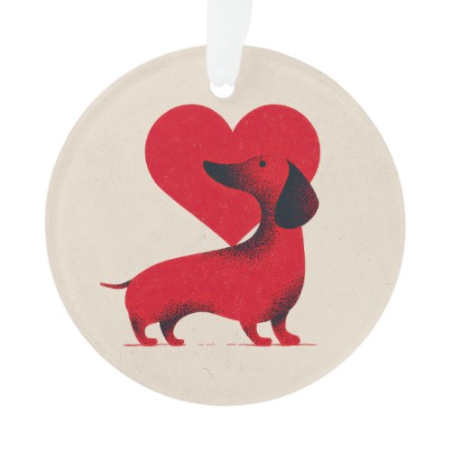 Dachshund Love – Cute Dog Heart Design Ornament