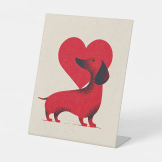 Dachshund Love – Cute Dog Heart Design Pedestal Sign
