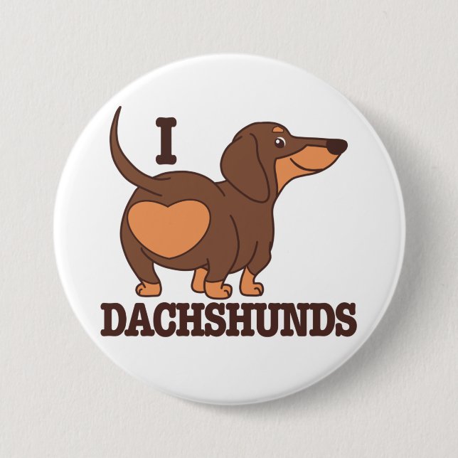 Dachshund Love Dog Button (Front)