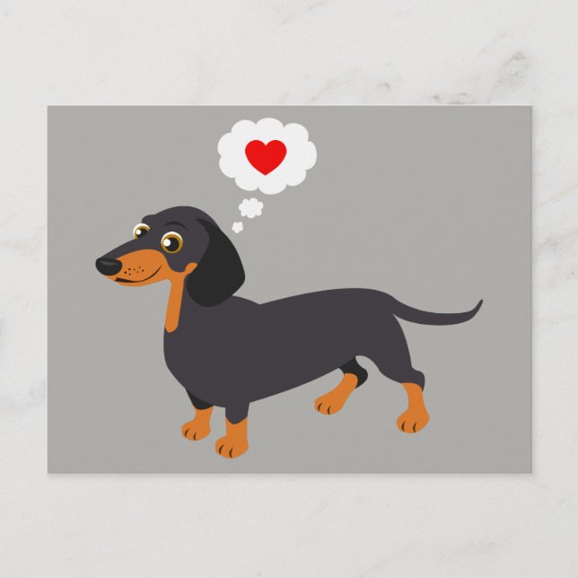 Dachshund Love Doxie Heart Postcard (Front)