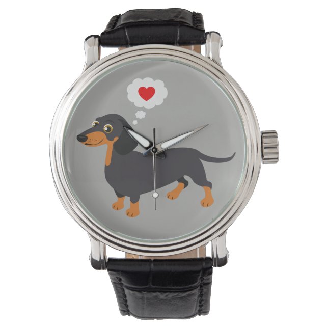 Dachshund Love Doxie Heart Watch (Front)