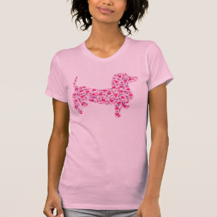 Dachshund Love, Doxie in Hearts T-Shirt