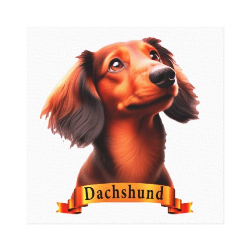 Dachshund love friendly cute sweet dog canvas print