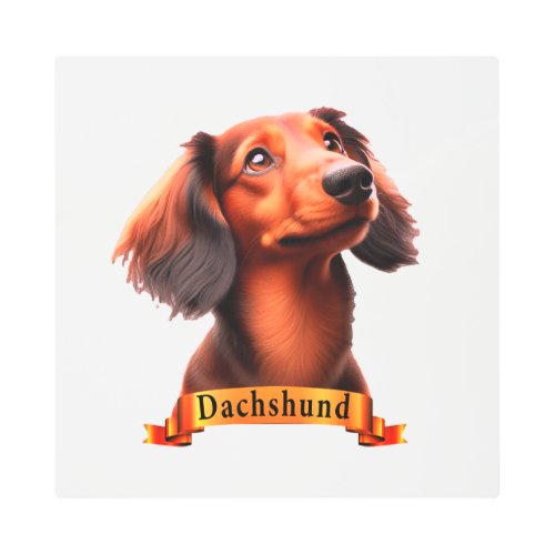 Dachshund love friendly cute sweet dog metal print