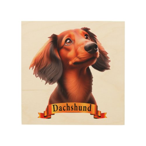 Dachshund love friendly cute sweet dog wood wall art