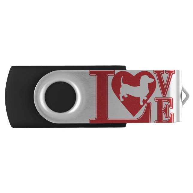 Dachshund Love Heart Flash Drive (Front)