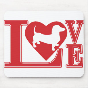 Dachshund Love Heart Mouse Pad