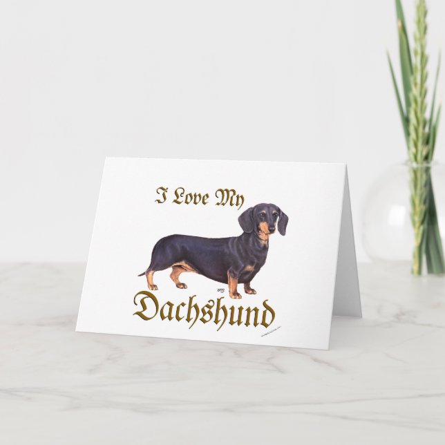 Dachshund Love Holiday Card (Front)