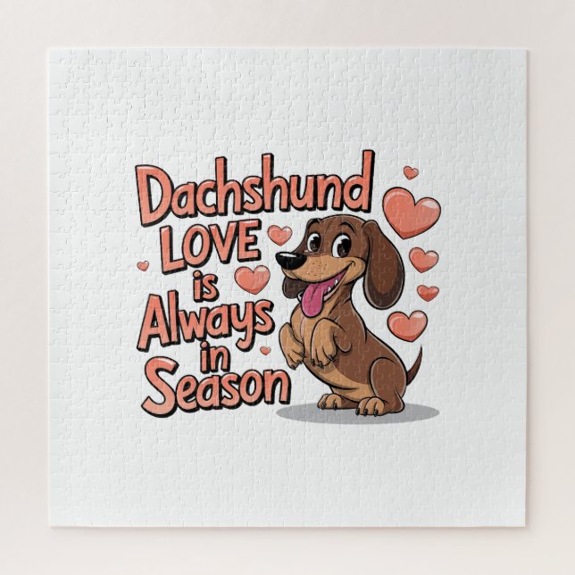 Dachshund Love Is Always In Season Jigsaw Puzzle (Vertical)