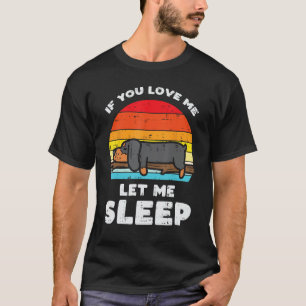 Dachshund Love Let Me Sleep Retro Animal Pet Weine T-Shirt