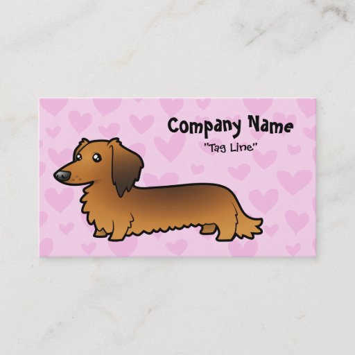 Customizable Dachshund Love (longhair) Business Card Template