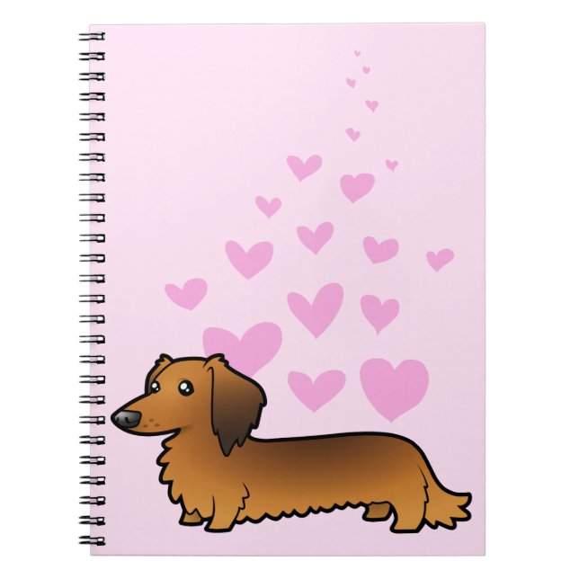 Dachshund Love (longhair) Notebook (Front)