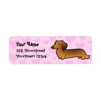 Dachshund Love (longhaired) Label by CartoonizeMyPet at Zazzle