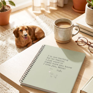 Dachshund Love Message Personalized Sage Green Notebook