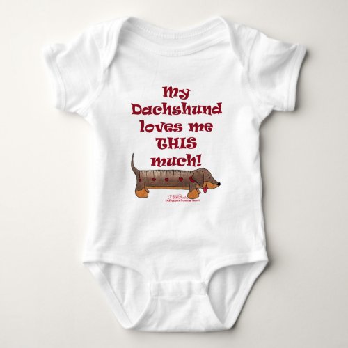 Dachshund Love Meter Baby Bodysuit