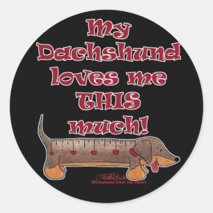 Dachshund Love Meter Classic Round Sticker