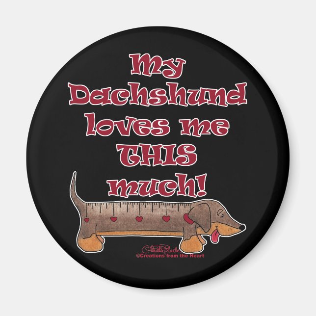 Dachshund Love Meter Magnet (Front)