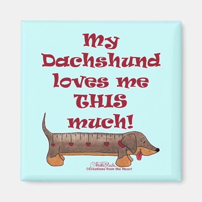 Dachshund Love Meter Magnet (Front)