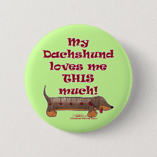 Dachshund Love Meter Pinback Button