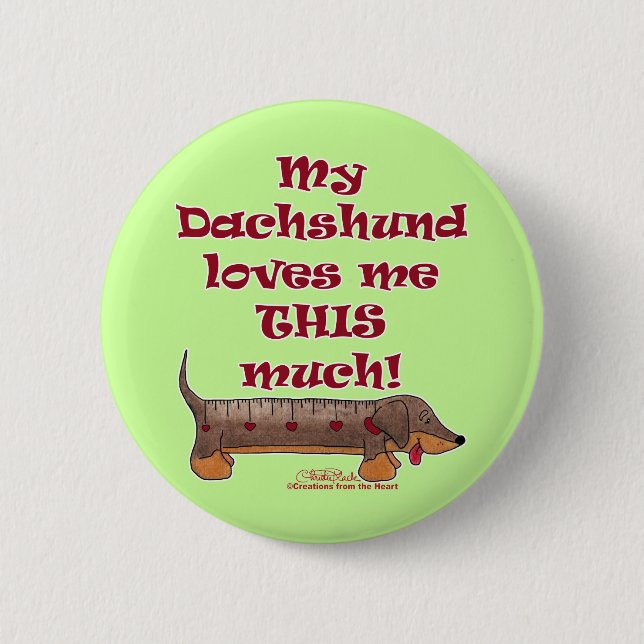 Dachshund Love Meter Pinback Button (Front)