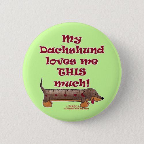 Dachshund Love Meter Pinback Button