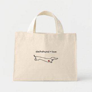 Dachshund = Love Mini Tote Bag