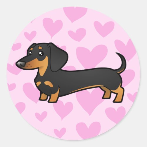 Dachshund Love smooth coat Classic Round Sticker