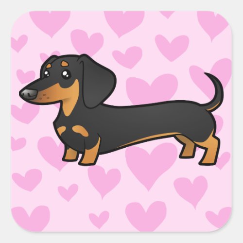 Dachshund Love smooth coat Square Sticker